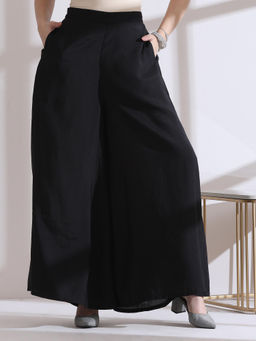 Swtantra - Air Skin Light Black Palazzo Pant