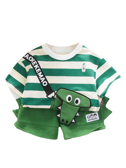 Little Surprise Box - Unisex Dinosaur Cross Sling Print Shorts and T-Shirt (Set of 2)