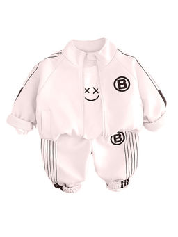 Little Surprise Box - Unisex Cream & Black Letter B Monogram Track Suit (Set of 3)