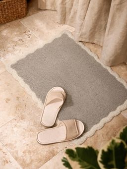 Mason Home - Scallia Anti Slip Tufted Cotton Bath Mat - Grey