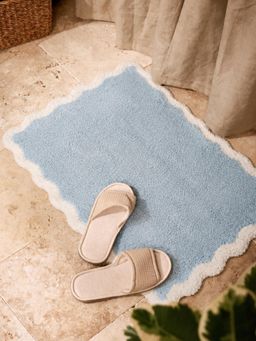 Mason Home - Scallia Anti Slip Tufted Cotton Bath Mat - Blue