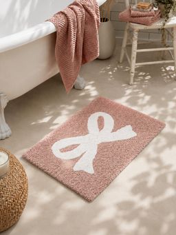 Mason Home - Bella Bow Anti Slip Tufted Cotton Bath Mat - Pink