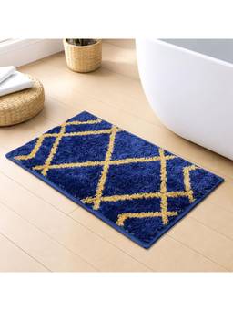 LUXEHOME INTERNATIONAL - Super Soft Non Slip Anti-Skid Absorbent Microfiber Bath Mat -Navy Blue