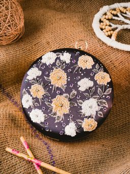 NR by Nidhi Rathi - Black Embellished Casual Box Clutch with Detachable Chain