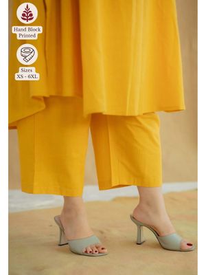 Indian Yellow Heavy Oraganza Pant Straight main image 1