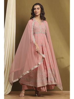 Light Pink Pure Viscose Georgette Anarkali Choli