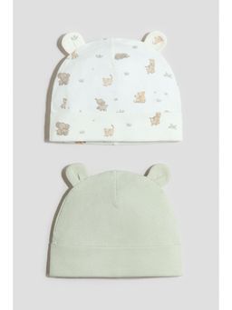 H&M - Kids Multi-Color 2-Pack Ribbed Ear-Detail Beanies