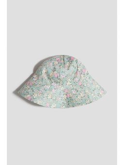 H&M - Girls Green Printed Wide-Brim Sun Hat