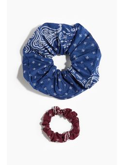 H&M - Women Multi-Color 2-Pack Cotton Scrunchies