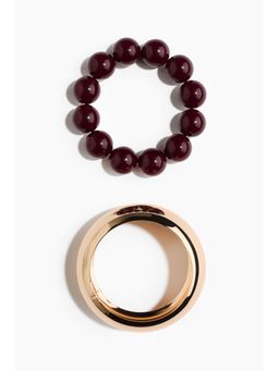 H&M - Women Maroon 2-Pack Bracelets