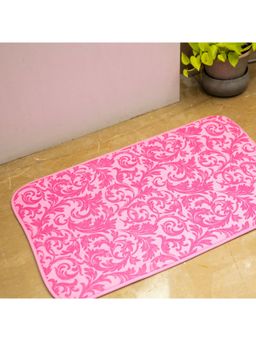 EZ Life - Elegance 2 Tone Blush Pink Floor & Bath Mat Pheonix Tail (L 80 x W 50 cms)