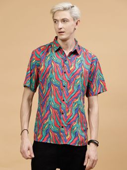 RIGO - Men Multi-Color Abstract Print Shirt