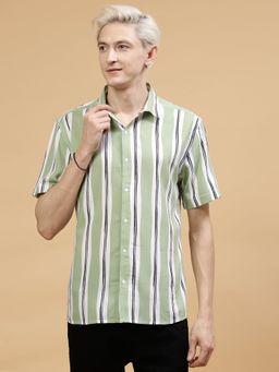 RIGO - Men Green Stripes Shirt