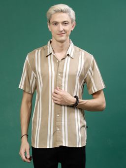 RIGO - Men Beige Stripes Shirt