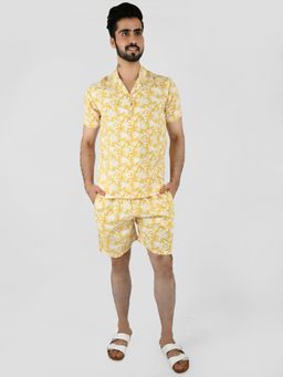 Blissence - Yellow Leaf Printed Co-ord Set