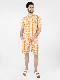 Blissence - Mustard Geometric Printed Co-Ord Set