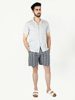 Blissence - Blue stripes and Blue zig-zag Co-Ord Set