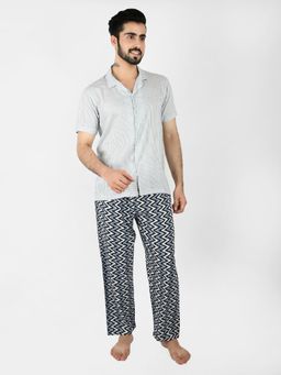 Blissence - Blue stripes zic-zag Co-ord Set