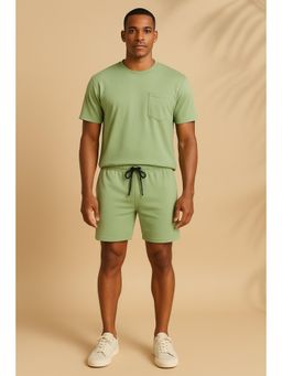 Blissence - Green Solid/Plain Knitted Co-ord Set