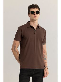 Snitch - Dark Brown Plain Polo T-shirt for Men