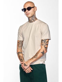 Snitch - Nude Plain Half Sleeves Slim Casual T-shirt for Men