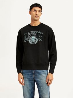 Levi's - Men's Black Graphic Print Comfort Fit Sweatshirt