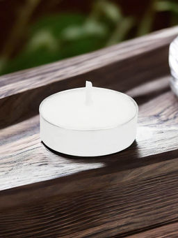 At Home by Nilkamal - Wax Tealight Candles|Unscented|Set of 100|3.9 x 1.3 cm|White
