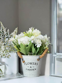 At Home by Nilkamal - Metal Artificial Potted Plant White