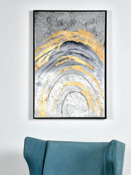 At Home by Nilkamal - Abstract Semi Circle Painting Black