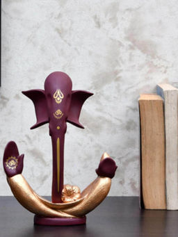 At Home by Nilkamal - Abstract Bliss Ganesha Polyresin Showpiece Brown