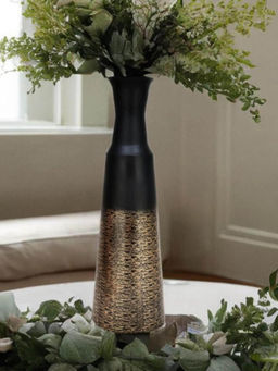 At Home by Nilkamal - Conical Tall Metal Vase Gold