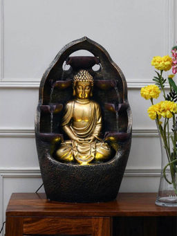 At Home by Nilkamal - Serene Buddha Water Fountain|Set of 1|Size - 36 cm x 60 cm| Brown