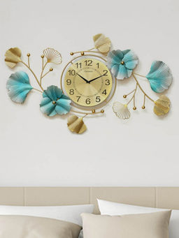 At Home by Nilkamal - Leaf Gingko Wall Clock Multi-Color