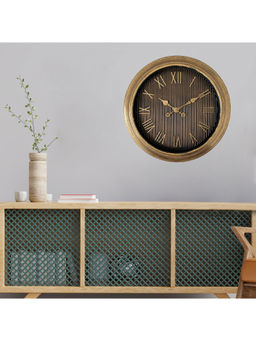 HomeTown - Aristo Elegant Wall Clock Anitique, Diameter 46Cm In Gold Colour