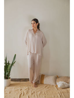 Kapraaha - Beige Solid Co-Ord (Set of 2)