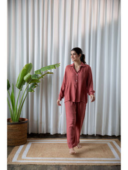 Kapraaha - Rust Solid Co-Ord (Set of 2)