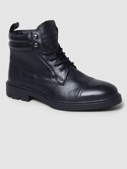Jack & Jones - Men Solid Black Boots