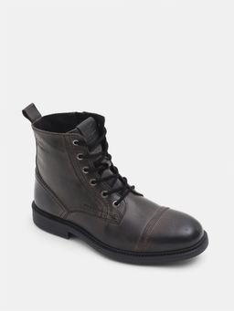 Jack & Jones - Men Solid Black Boots