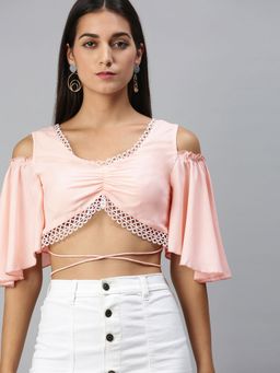 KASSUALLY - Peach Polyester Top