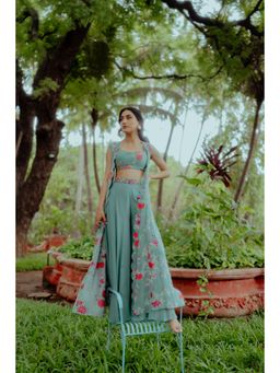 Paulmi & Harsh - Tea Pot Blue Floral And Anar Printed (Set of 4)