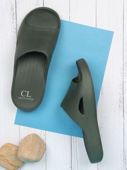 Carlton London - Solid Olive Sliders