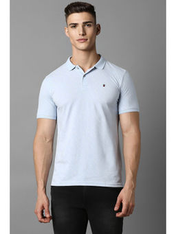 Louis Philippe - Men's Blue Print Polo Neck T-Shirt