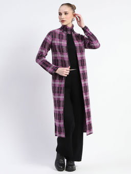 Madame - Mauve Checks Top and Pant (Set of 3)