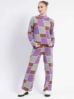 Madame - Mauve Checks Co-Ords (Set of 2)