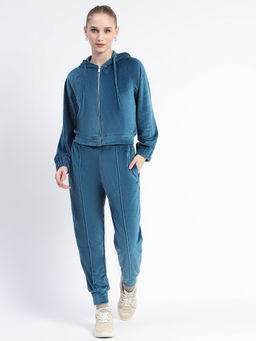 Madame - Blue Solid Co-Ords (Set of 3)