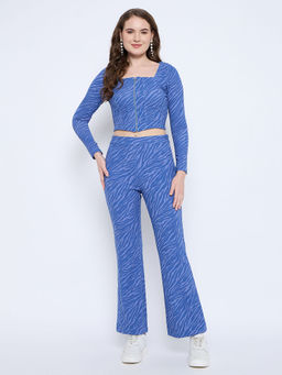 Madame - Blue Abstract Co-Ords (Set of 2)