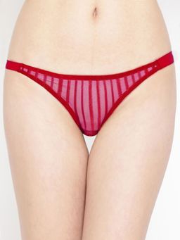AOBA - Women Red Striped Thong Briefs