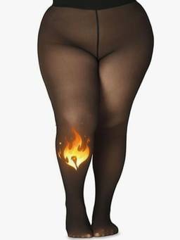 G Heist - Women Plus Size Dual-Toned High Waist Fleece Winter Fur Stockings