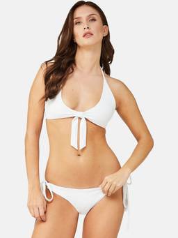 G Heist - Women Stretchable Ribbed Halter Swimwear Bra and Panty