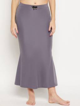 G Heist - Women Grey Solid Skinny Fit Saree Shapewear